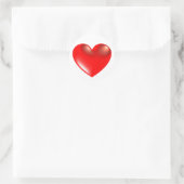 Three Dimensional Style Heart Symbol Red Ronde Sticker (Tas)