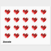 Three Dimensional Style Heart Symbol Red Ronde Sticker (Vel)