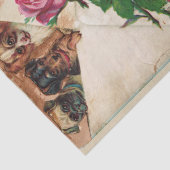 THREE DOGGIES WITH ROSES  MONOGRAM  TISSUEPAPIER (Detail)