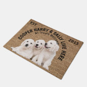 Three Dogs gepersonaliseerd Hondenliefhebber Deurmat (Schuin)