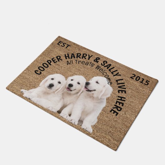 Three Dogs gepersonaliseerd Hondenliefhebber Deurmat (Schuin)