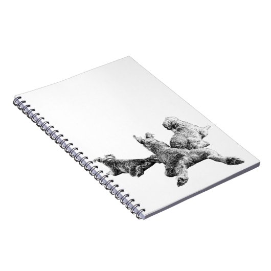 Three Dogs Notebook – Peaceful Back View Portrait Notitieboek (Rechterzijde)