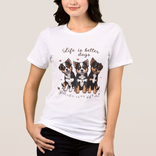 Three dogs we hebben T-shirt. Tri-Blend Shirt (Voorkant)