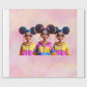 three doll wrapping paper cadeaupapier (Vlak)