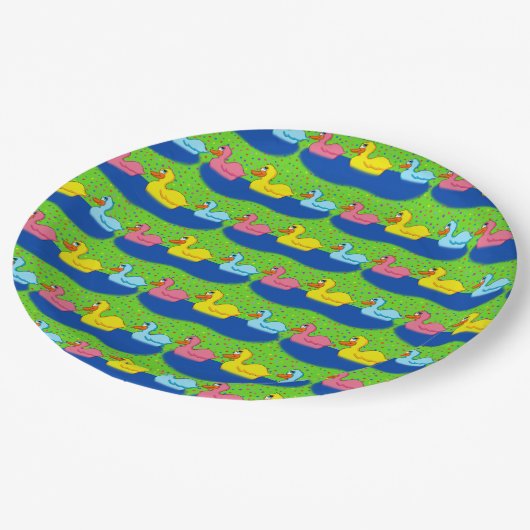 Three Ducks Paper Borden Papieren Bordje (Gekanteld)