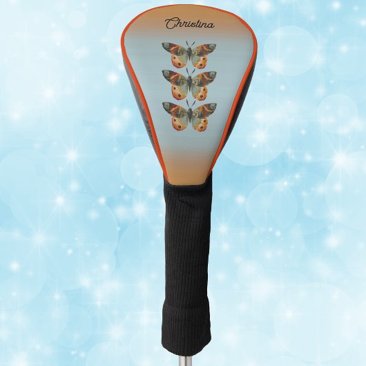 Three elegant Monarch Butterflies Blue Orange Golfheadcover