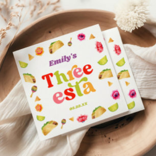 Three Esta Fiesta Taco Tuesday 3e Verjaardagsfeest Servet