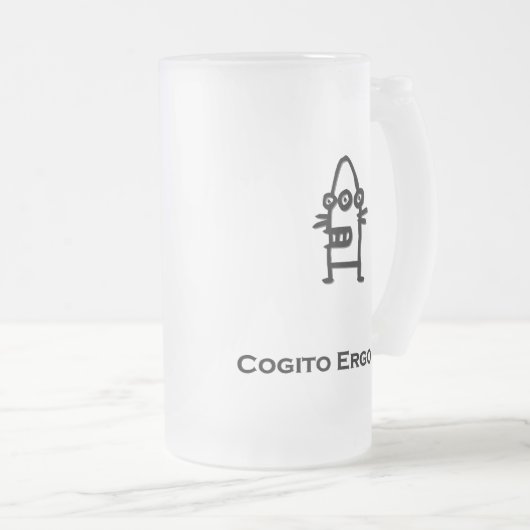 Three Eye Bot Cogito Ergo Sum zwart Matglas Bierpul (Voorkant rechts)