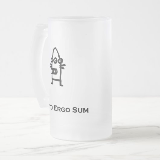 Three Eye Bot Cogito Ergo Sum zwart Matglas Bierpul (Voorkant links)