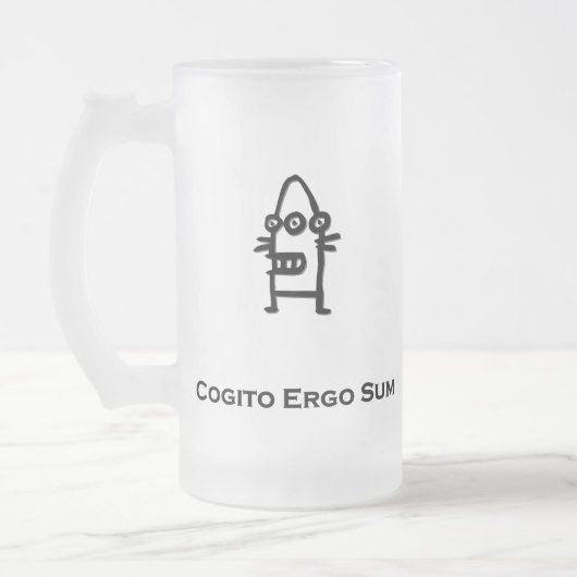 Three Eye Bot Cogito Ergo Sum zwart Matglas Bierpul (Links)