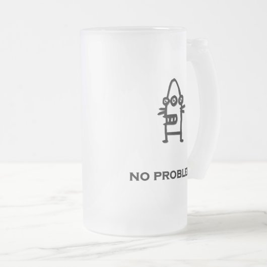 Three Eye Bot geen probleem Matglas Bierpul (Voorkant rechts)