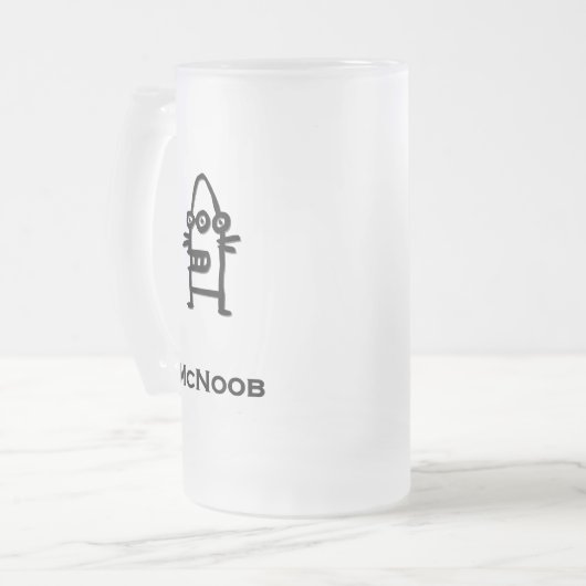 Three Eye Bot McNoob Matglas Bierpul (Voorkant links)