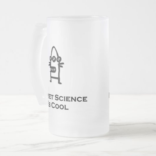 Three Eye Bot Rocket Science is cool Matglas Bierpul (Voorkant links)