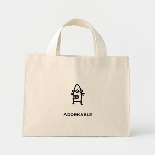 Three Eye Bot Schattig Mini Tote Bag (Voorkant)