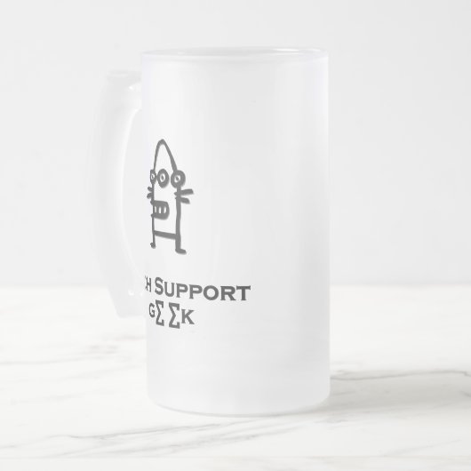 Three Eye Bot Tech Support Geek Matglas Bierpul (Voorkant links)