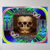 Three-eyed alien skull poster (Voorkant)