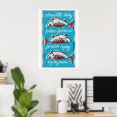 Three Fishes - Matchbox Print - Czech Wall Art (Thuiskantoor)