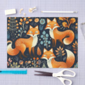 Three Foxes Woodland Pattern Decoupage Paper Tissuepapier (Craft)