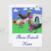 Three French Hens Briefkaart (Voorkant / Achterkant)