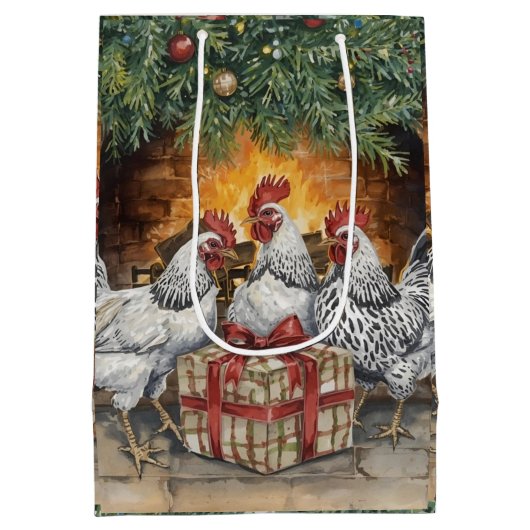 Three French hens Gift bag Medium Cadeauzakje (Achterkant)