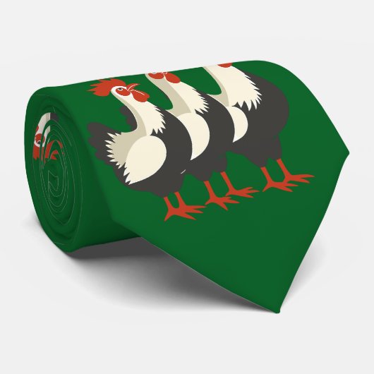 Three French Hens Retro Mid-Century Cut-Out 7 Stropdas (Opgerold)