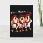 Three French Hens Singing The 12 Days Song, Christ Kaart (Voorkant)