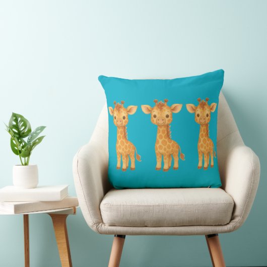 "Three Giraffe Friends" Throw Pillow Kussen (Stoel)
