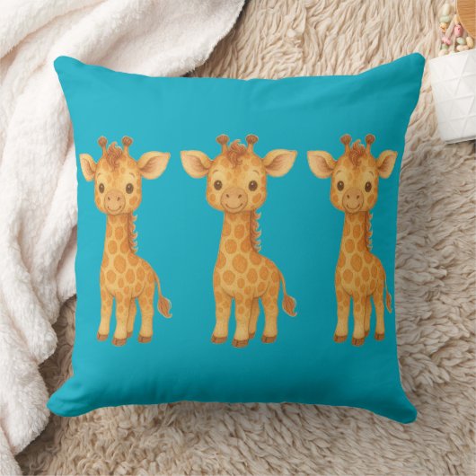 "Three Giraffe Friends" Throw Pillow Kussen (Deken)