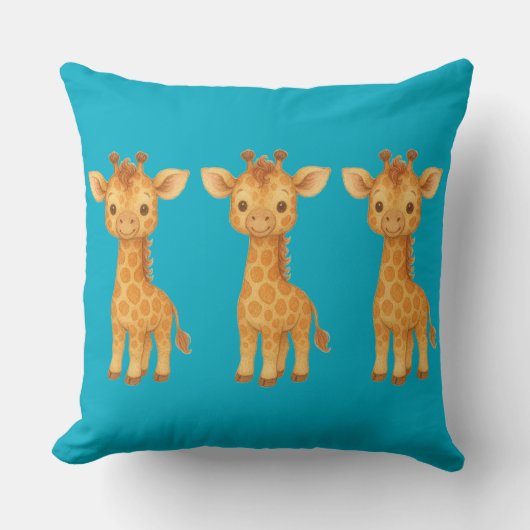 "Three Giraffe Friends" Throw Pillow Kussen (Voorkant)