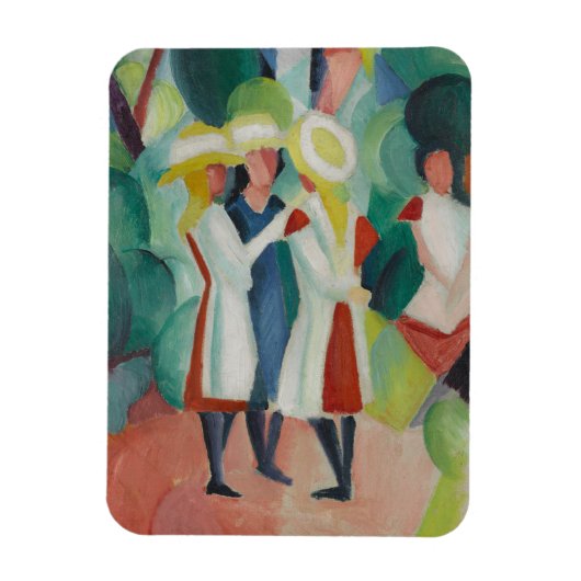 "Three Girls" Art magnet Magneet (Verticaal)