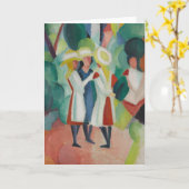 "Three Girls" Art wenskaart Kaart (Gele Bloem)