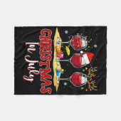 Three Gl Of Red Wine Funny Drinker Christmas In Ju Fleece Deken (Voorkant (Horizontaal))
