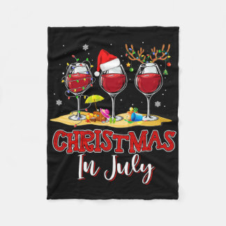 Three Gl Of Red Wine Funny Drinker Christmas In Ju Fleece Deken