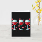 Three Gles Of Wine Valentine's Day Couple Funny Dr Kaart (Gele Bloem)