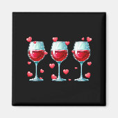 Three Gles Of Wine Valentine's Day Couple Funny Dr Magneet (Voorkant)