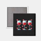 Three Gles Of Wine Valentines Day Couple Funny Dri Magneet (Voorkant / Achterkant)