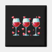 Three Gles Of Wine Valentines Day Couple Funny Dri Magneet (Voorkant)