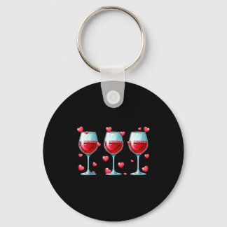 Three Gles Of Wine Valentines Day Couple Funny Dri Sleutelhanger