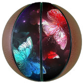 Three Glowing Butterflies on night background Basketbal (Verticaal)