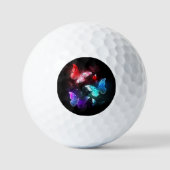 Three Glowing Butterflies on night background Golfballen (Voorkant)