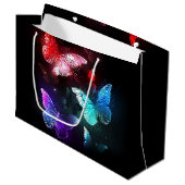 Three Glowing Butterflies on night background Groot Cadeauzakje (Voorkant Gekanteld)