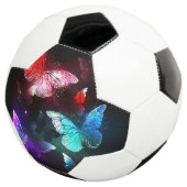 Three Glowing Butterflies on night background Voetbal (Drie kwart)