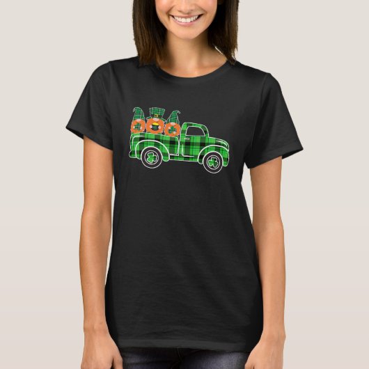 Three Gnome Truck Buffalo Plaid Happy St Patrick's T-shirt (Voorkant)