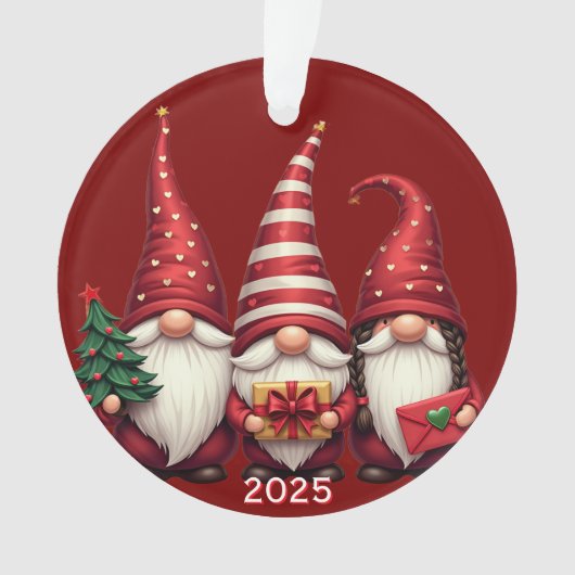 Three Gnomes 2025 Christmas Ornament (voorkant)