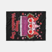 Three Gnomes And Leopard Truck Happy Valentine's D Fleece Deken (Voorkant (Horizontaal))