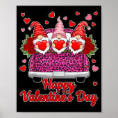 Three Gnomes And Leopard Truck Happy Valentine's D Poster (Voorkant)