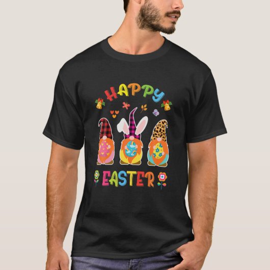 Three Gnomes Holding Egg Happy Easter Day Men Wome T-shirt (Voorkant)