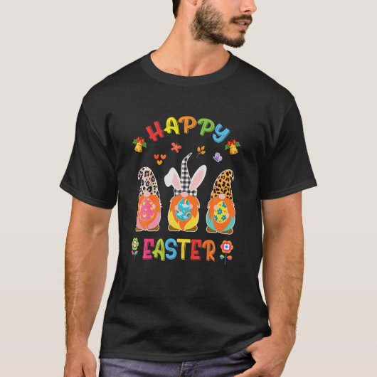Three Gnomes Holding Egg Happy Easter Day Men Wome T-shirt (Voorkant)