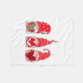 Three Gnomes Holding Heart Leopard Happy Valentine Fleece Deken (Voorkant (Horizontaal))