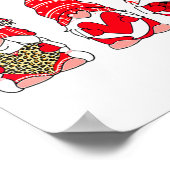 Three Gnomes Holding Heart Leopard Happy Valentine Poster (Hoek)